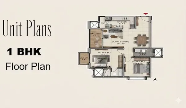 Featured Image of Prestige Rajendra Nagar 1 BHK Floor Plan
